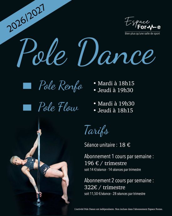Espace Forme Aurillac est la seule salle de sport dans le Cantal a proposer des cours de Pole Dance.